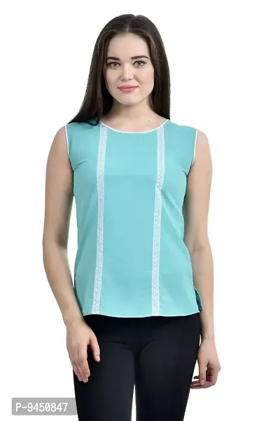 Femninora Women's Turquoise Blue Color Casual Top