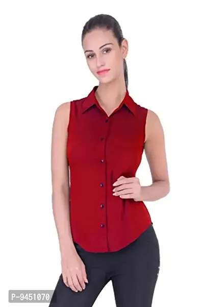 Femninora Women's Red Solid Shirt