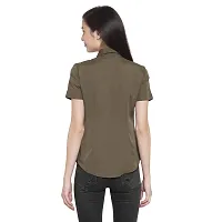 Femninora Women's Green Color Half Sleeves Casual Shirt-thumb4