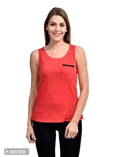 Femninora Women's Red Color Casual Top