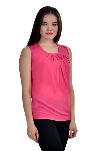 Femninora Women's Pink Color Casual Top with Shoulder Net-thumb1