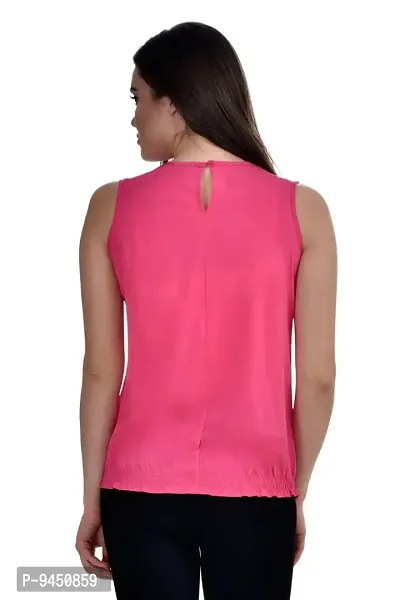 Femninora Women's Pink Color Casual Top with Shoulder Net-thumb4