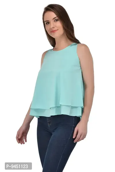 Femninora Women'S Light Blue Tops-thumb2