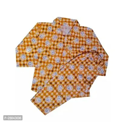 Stylish Orange Cotton Printed Top With Bottom For Boys-thumb0