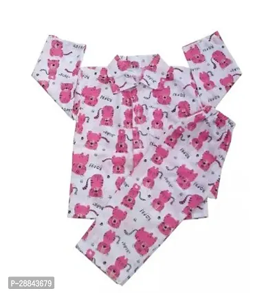 Stylish Pink Cotton Printed Top With Bottom For Boys