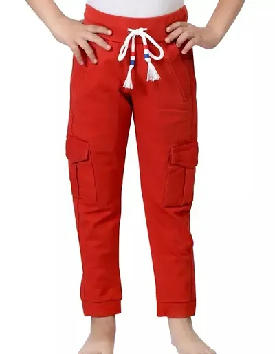 Stylish Red Cotton Cargos For Boys