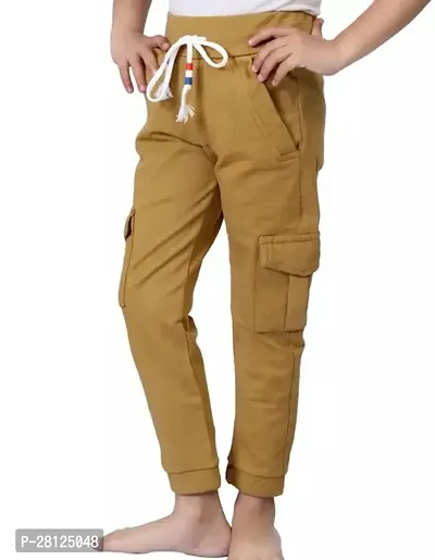 Stylish Yellow Cotton Cargos For Boys-thumb0