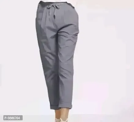 Stylish Fancy Cotton Solid Regular Fit Trouser Pant For Women