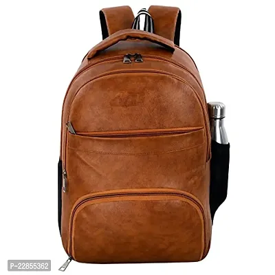 40L Casual PU Leather Laptop Backpack School/college/Travel Bags For Men  Women-thumb0