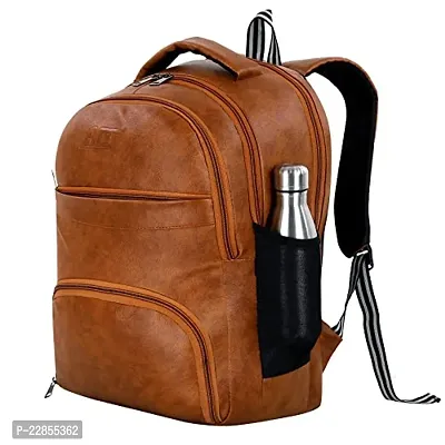 40L Casual PU Leather Laptop Backpack School/college/Travel Bags For Men  Women-thumb2