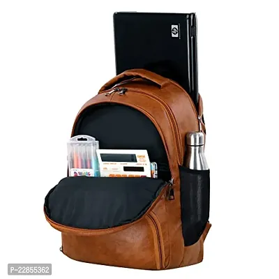 40L Casual PU Leather Laptop Backpack School/college/Travel Bags For Men  Women-thumb3