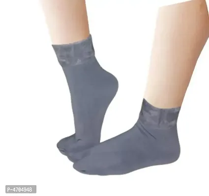 Winter Warm Grey Velvet Socks For Ladies (Pack of 2)-thumb0