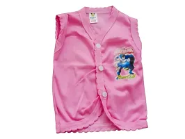 Stylish Pink Cotton Printed Top Bottom Set For Kids-thumb1