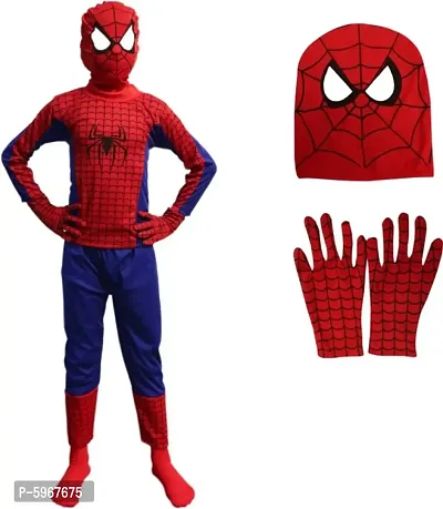 Superhero Costume Dress Set of 3 (Costume,Gloves,Mask)