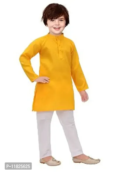Boys Cotton Blend Regular Solid-Punjabi/Kurta Pajama Set-thumb4