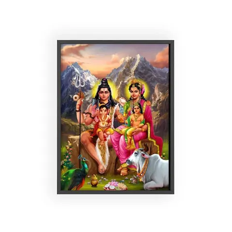 Shiv Parvati With Family Photo Frame Size 8X10