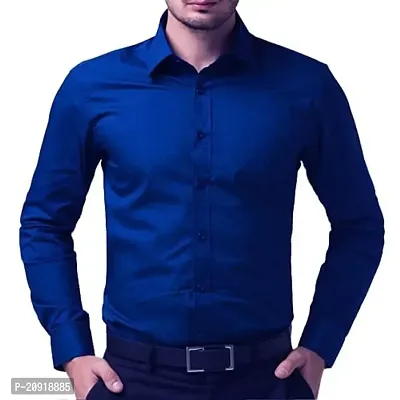 KGN Garments | Trendy House Casual Solid Men Shirt Single Blue (M)-thumb0
