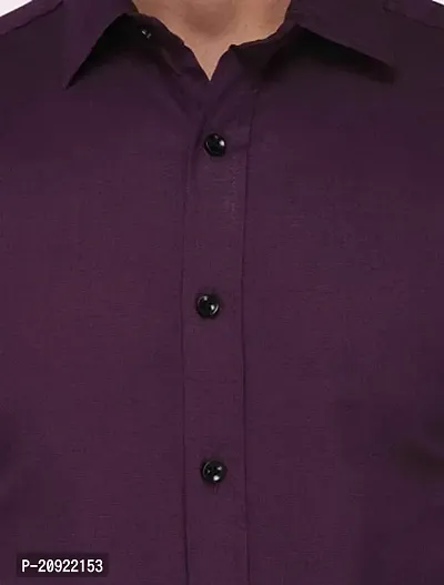 KGN Garments | Men Slim Fit Solid Spread Collar Casual Shirt (XL) Purple-thumb5