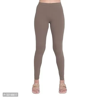 Stylish Brown Polyester Solid Leggings for Women-thumb0