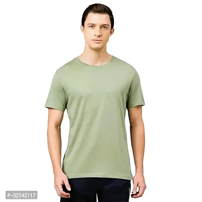 Stylish Green Polyester Solid Tees for Men-thumb0