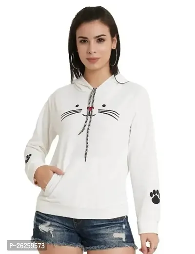 Athletic White- Fleece Sweatshirts For Women-thumb0