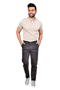 Brown Denim Mid Rise Jeans For Men-thumb3
