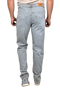 Grey Denim Mid Rise Jeans For Men-thumb1