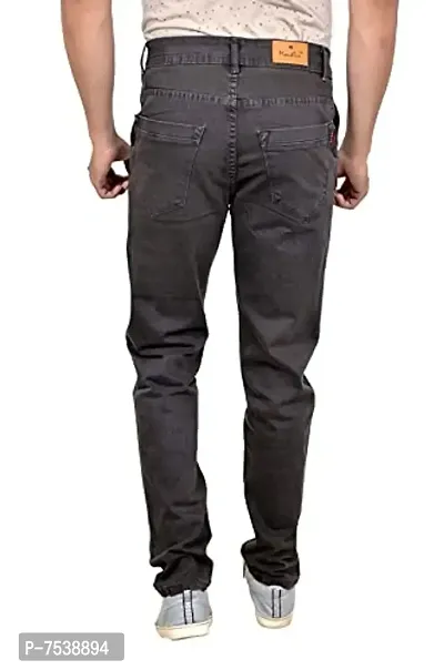Brown Denim Mid Rise Jeans For Men-thumb2