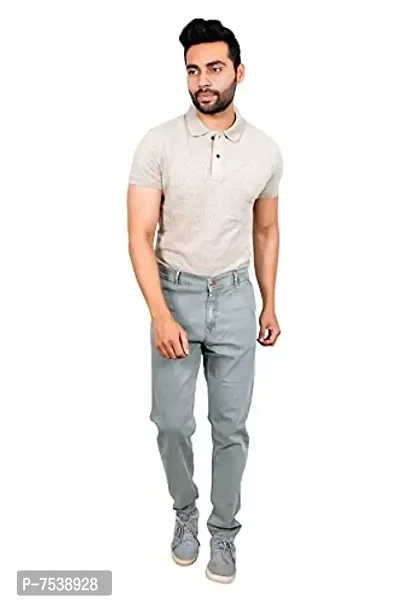 Grey Denim Mid Rise Jeans For Men-thumb4