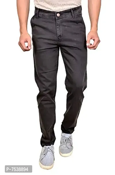 Brown Denim Mid Rise Jeans For Men-thumb0