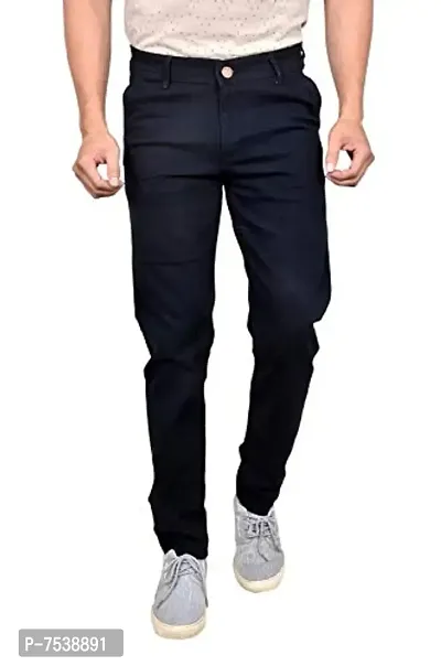 Black Denim Mid Rise Jeans For Men-thumb0