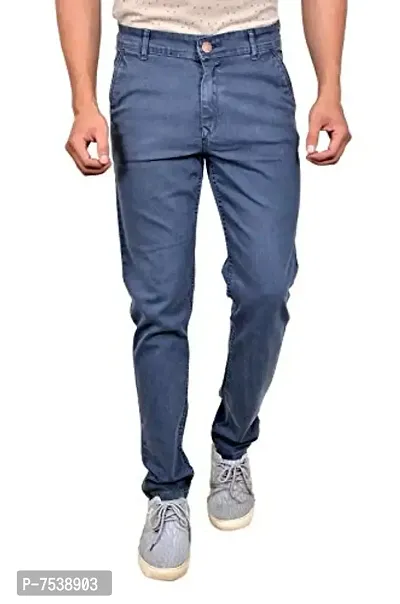 Grey Denim Mid Rise Jeans For Men-thumb0