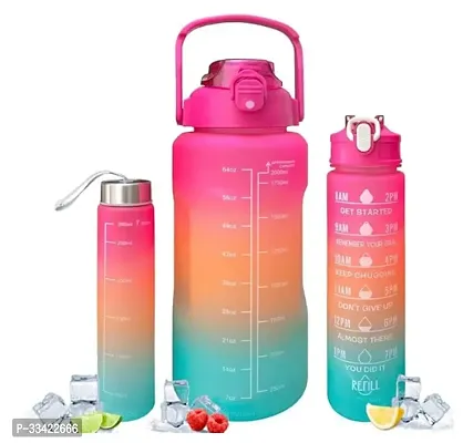 Stylish Motivational Water Bottle With Time Marker Pack of 3-thumb0