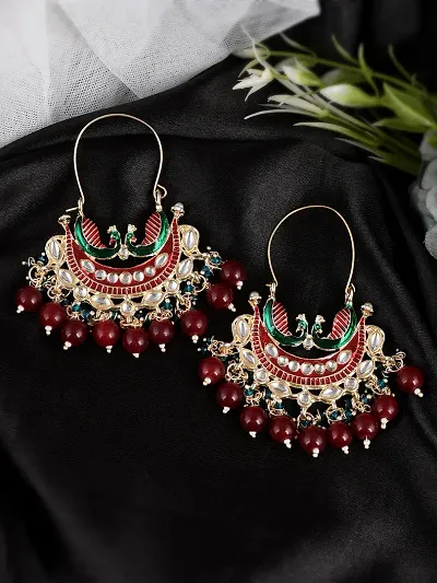 Gold-Plated Enamel Earrings