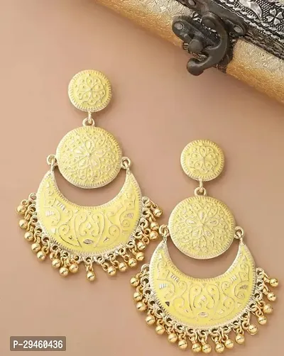 Shoshaa Yellow Gold plated Kundan Chandbali-thumb0