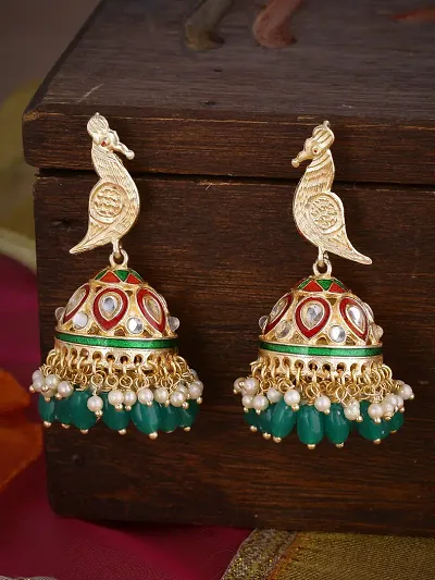 Plated Enamel Classic Jhumkas