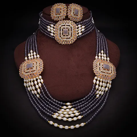 Elegant Alloy Plated American Diamond Jewellery Set