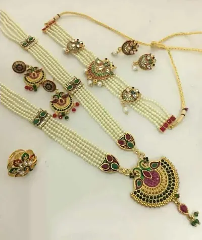Ethnic Day Alloy Stylish Long Jewellery Set