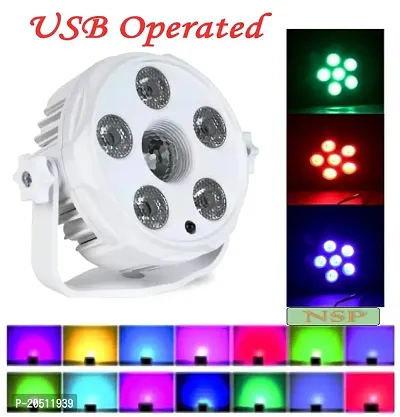 6 LED PAR LIGHT MULTI COLOUR ,AUTOMATIC MULTI FUNCTIONAL .WITH C- TYPE USB CABLE.NOTE- OPERATE WITH 12 V DC CHARGER/ POWER BANK-thumb0