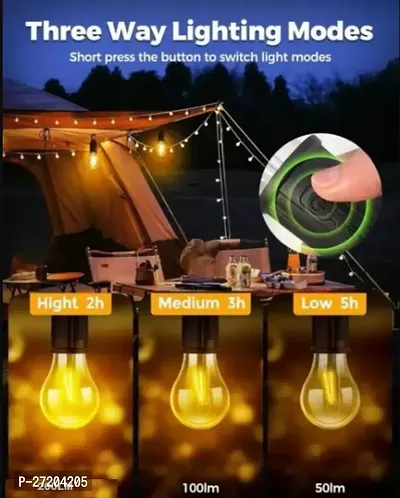 Decorative Hanging Bulb / Rechargeable Camping Hanging Bulb Light Unbreakable with 3 Modes Tent Lamp for Camping | USB C Rechargeable with Hook Emergency Lamp Light (1 Pc)