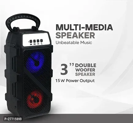 TOP BRAND |3D sound|Water resistant| Extra Bass Stereo sound quality |Led Colour Changing Lights | mini Home theatre| AUX supported| wireless Speaker| Long hour battery Life 10 W  bluetooth speaker-thumb2