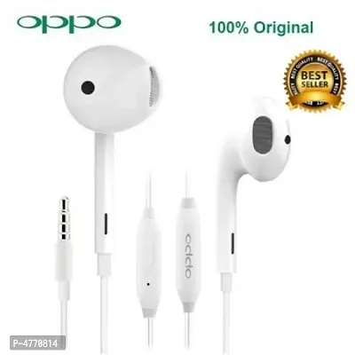 Oppo Earphone In-Ear Extra Bass With 3.5 MM Jack Headphone, Calling Mic Generic (White, In The Ear)-thumb0