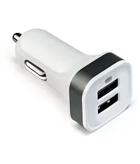 Car Mobile Charger Dual USB LED 5V 2.1A Cream-thumb1