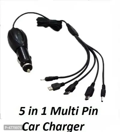 5-In-1 Long Wire Car Multi Pin Mobile Charger
