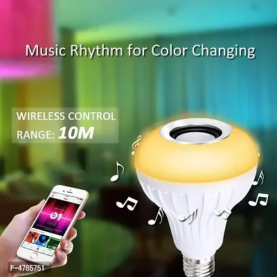 Bluetooth Color Changer LED Light Bulb Built-In Speaker Home Decorating Smart Bulb With All Device Friendly (Random Color)-thumb2