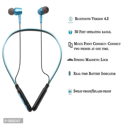 B11 Wireless Neckband Bluetooth Earphone Headset Earbud Portable Headphones Hands-Free Sports Running Sweatproof Compatible Android Smartphone Noise Cancellation-thumb3