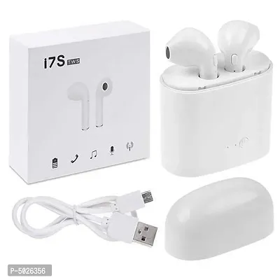 i7S TWS Twins Wireless Bluetooth Earphone with Mic Portable Charging Power Dock Compatible with All Android iOS Smar-thumb0