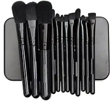 Ultimate Combo Of Face Makeup Brushes Set Of 12 And Mascara , Liquid Eyeliner, Eyebrow Pencil With 36 Hour Pen Eyeliner-thumb3