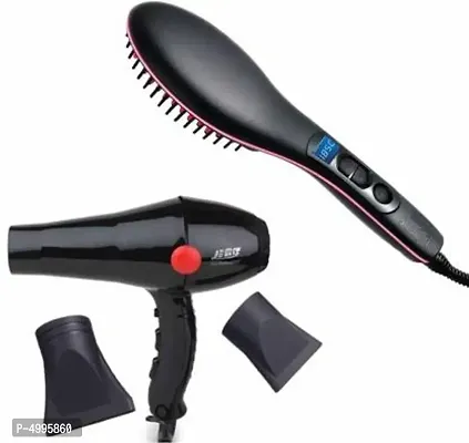Combo Simply Straight Ceramic Hair Straightener Brush Personal Care Appliance Combo  (Hair Dryer, Hair Straightener)-thumb0