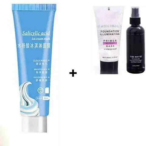 Best Quality Ice Cream Mask Acne Moisturizing Blackheads Remover With Makeup Essentials Combo